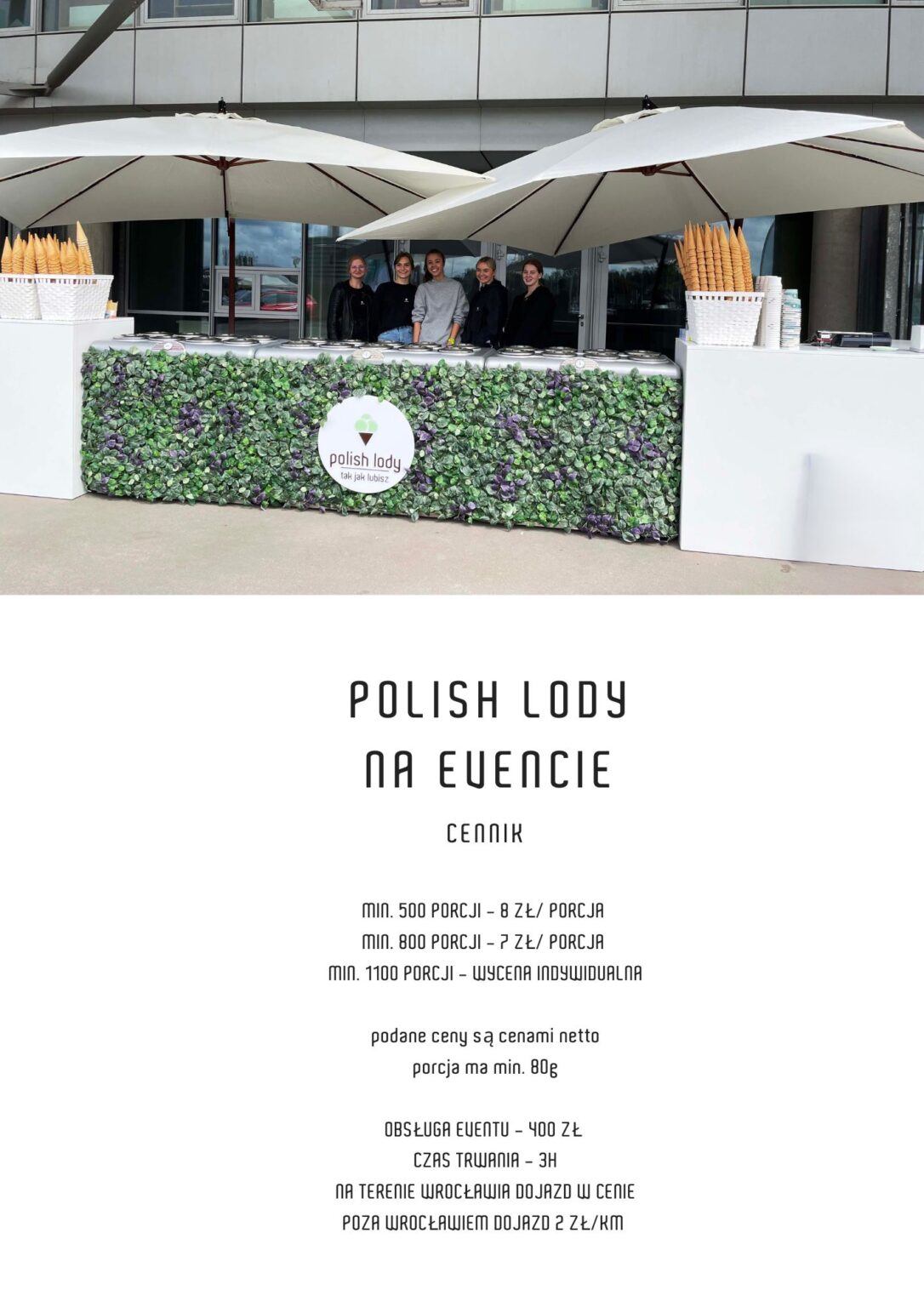 Polish Lody na evencie - cennik